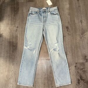 High rise straight jeans